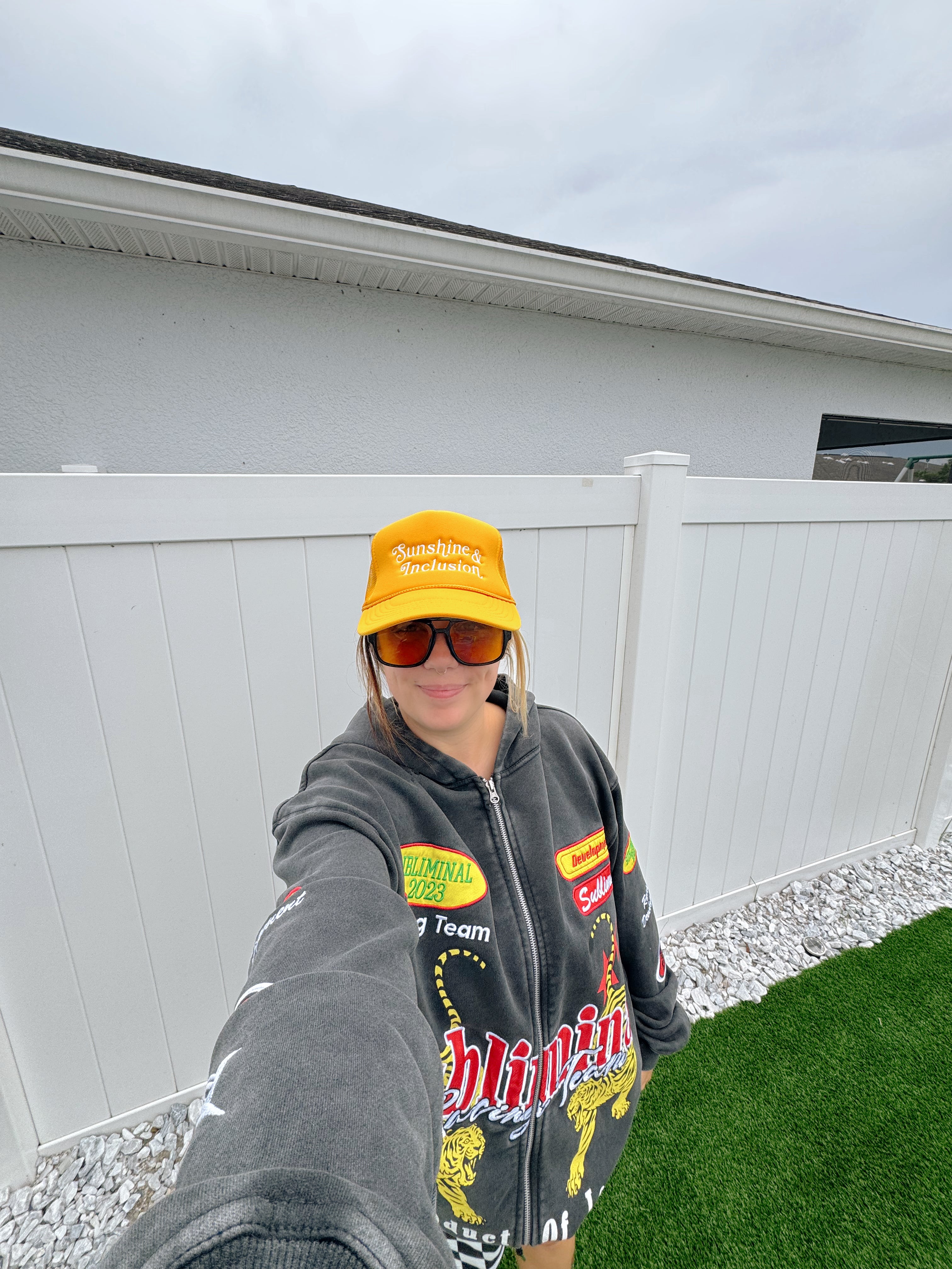 Sunshine & Inclusion Embroidered Trucker