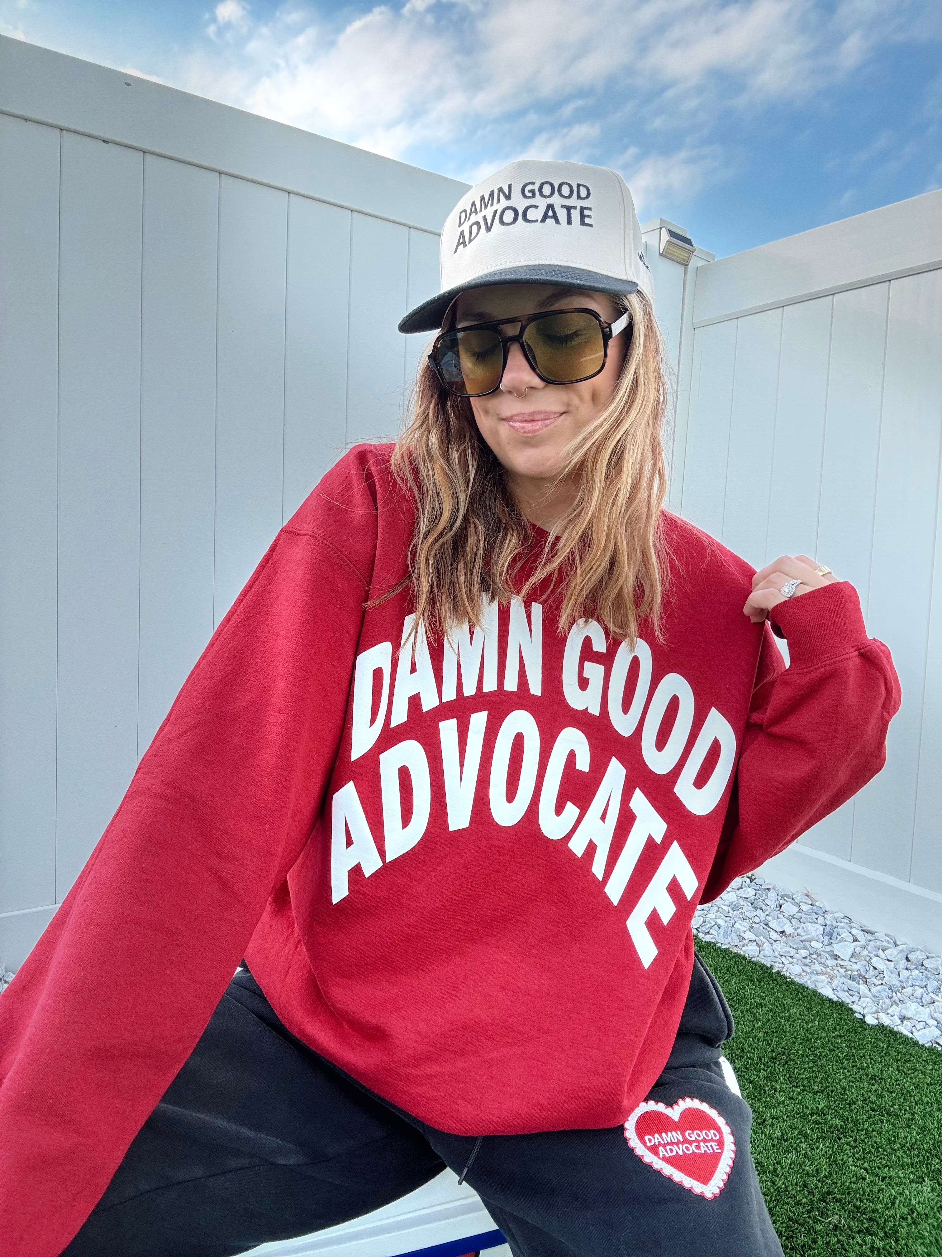 Unisex "Damn Good Advocate" Puff Print Sweatshirt