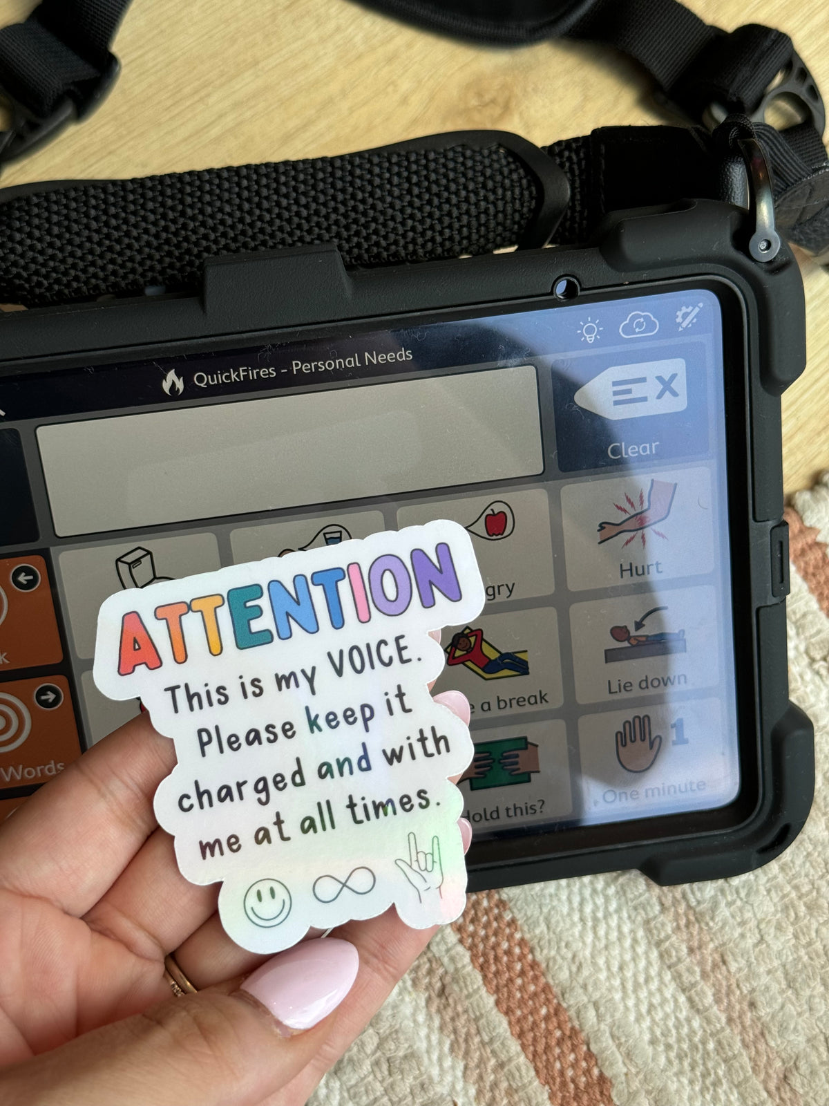 Voice Sticker Box This Is My Voice AAC Holographic Sticker – Damn Good Advocate