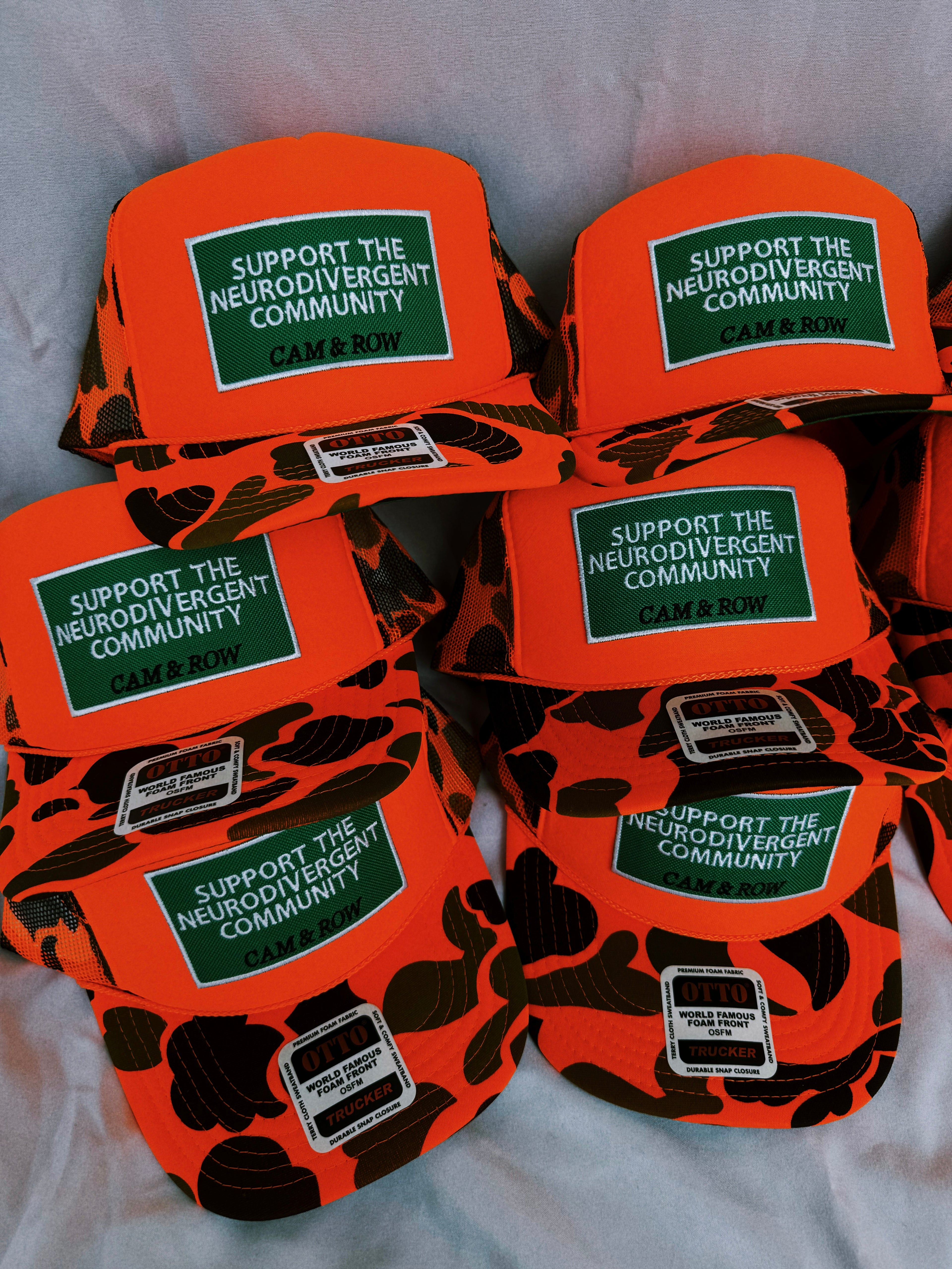 Support The Neurodivergent Community Camo Trucker