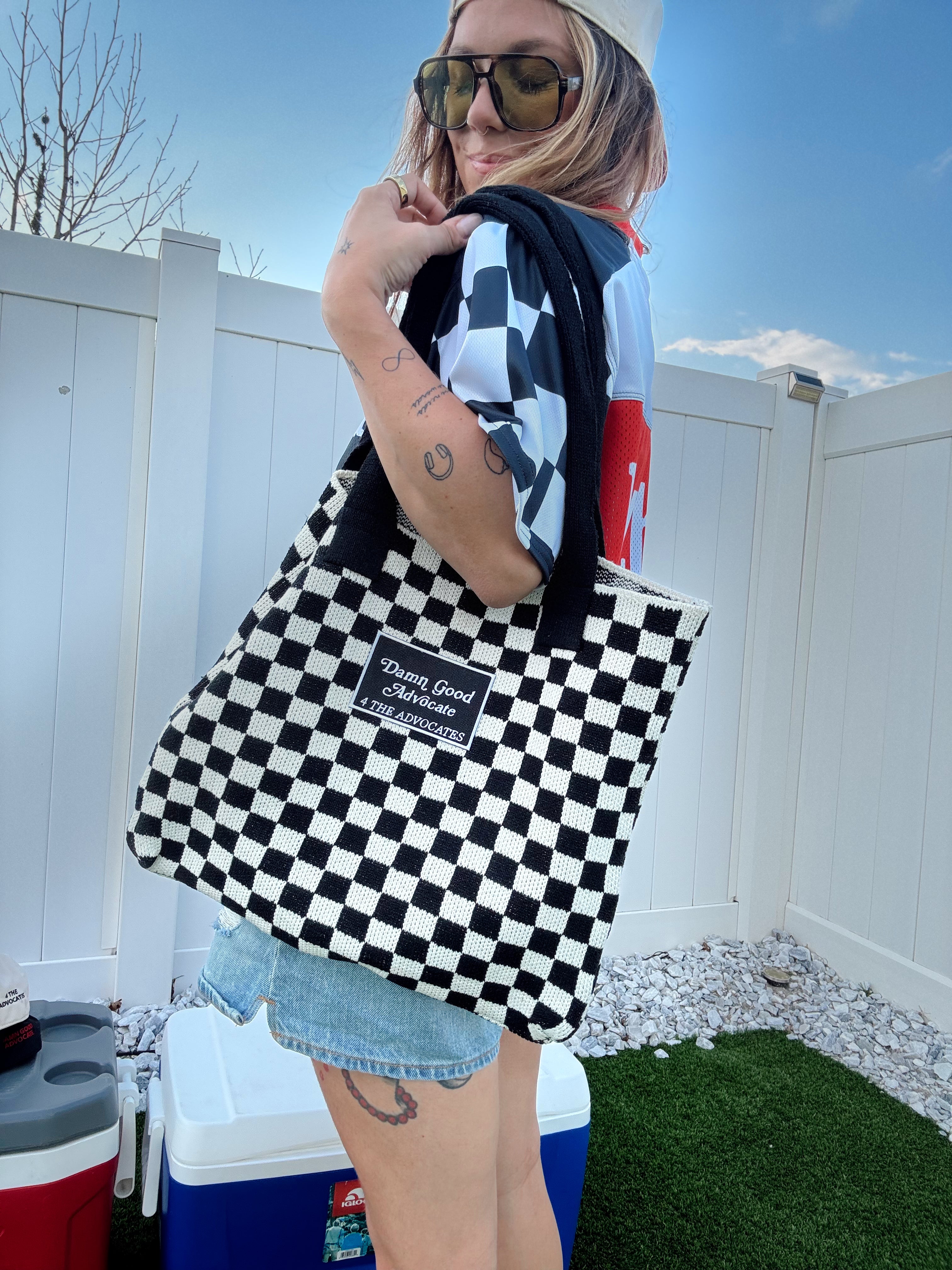 (PRE- ORDER) Check Crochet "Damn Good Advocate" Tote Bag