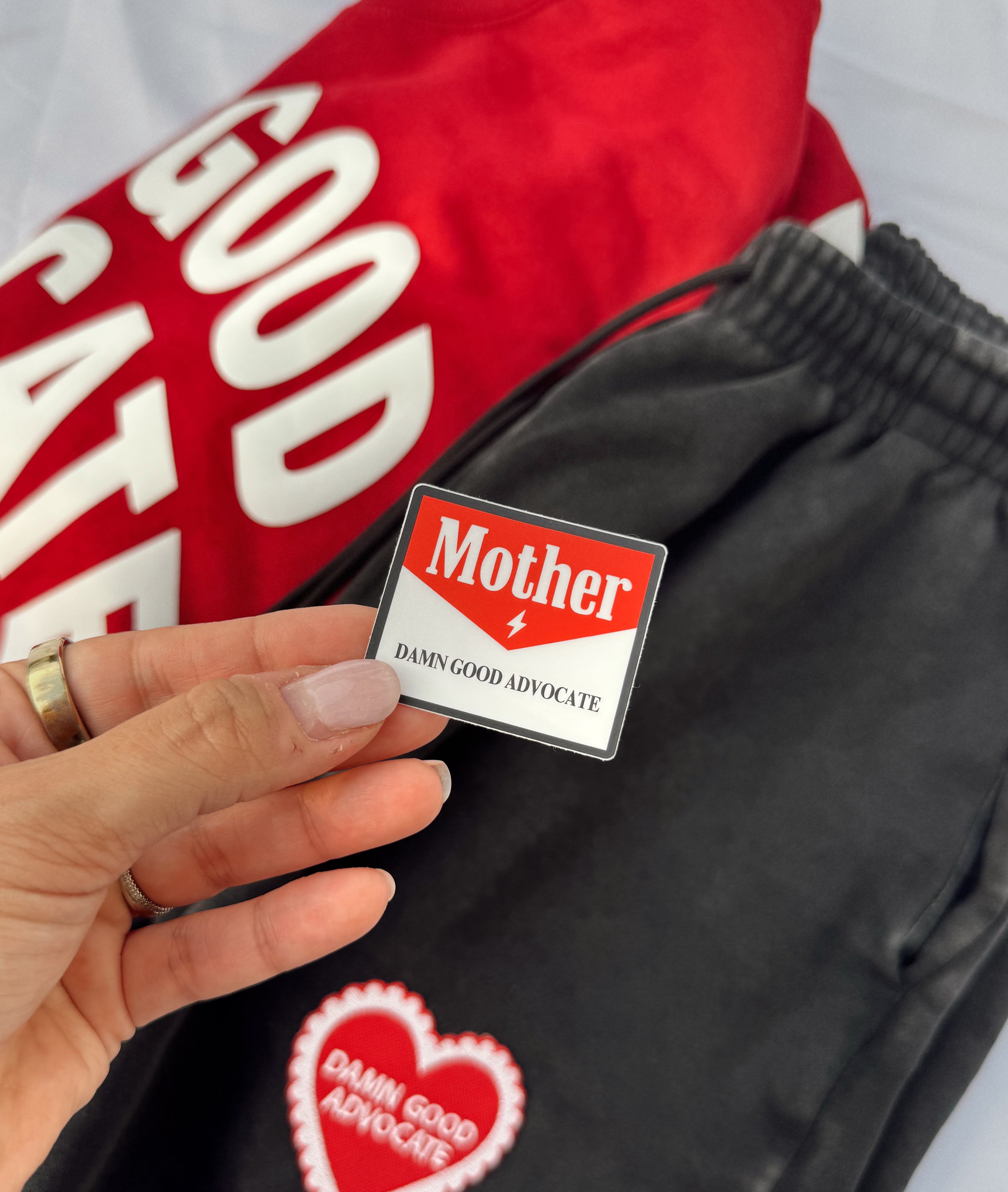 "Mother & Damn Good Advocate" Matte Sticker