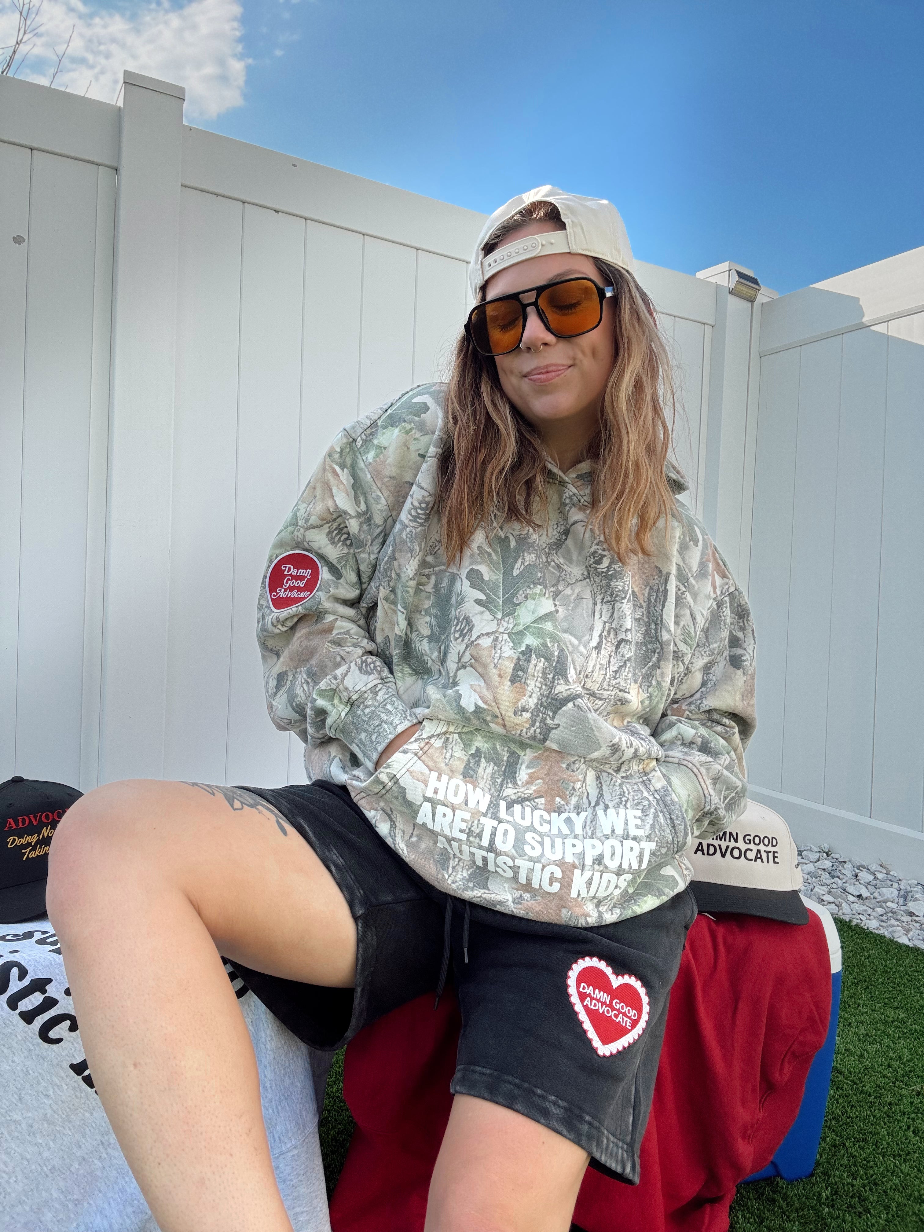 Vintage Camo "How Lucky We Are" Hoodie