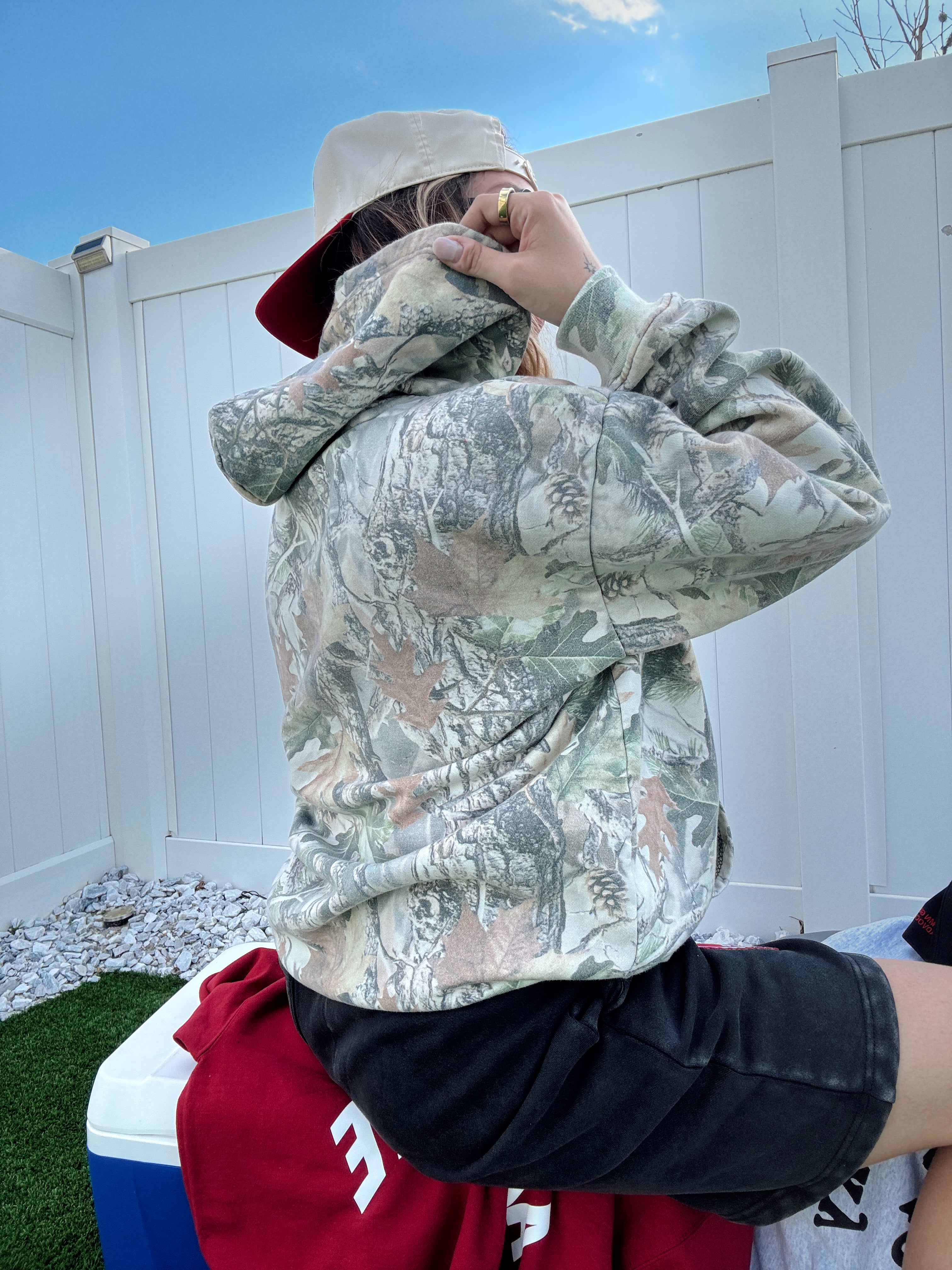 Vintage Camo "How Lucky We Are" Hoodie